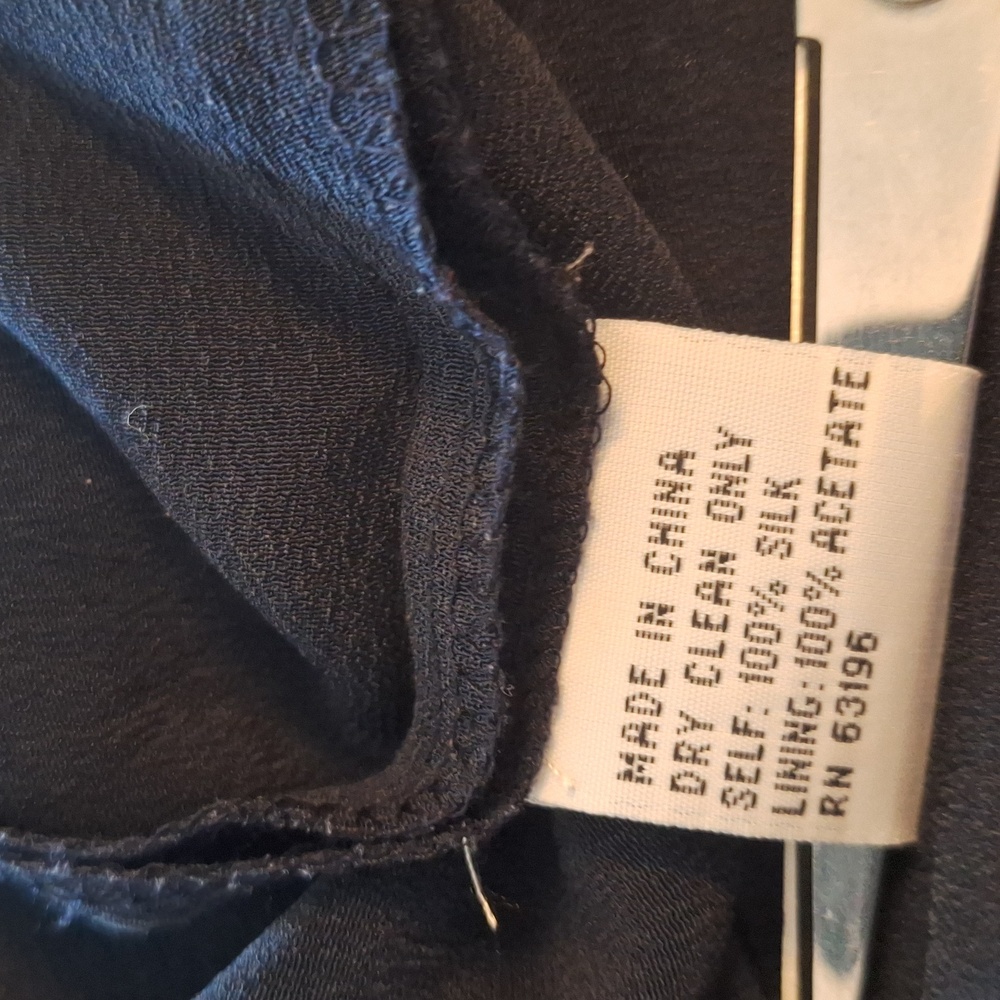 TALBOTS PURE SILK Navy and White Sleeveless Dress Size 8 - Picture 7 of 7